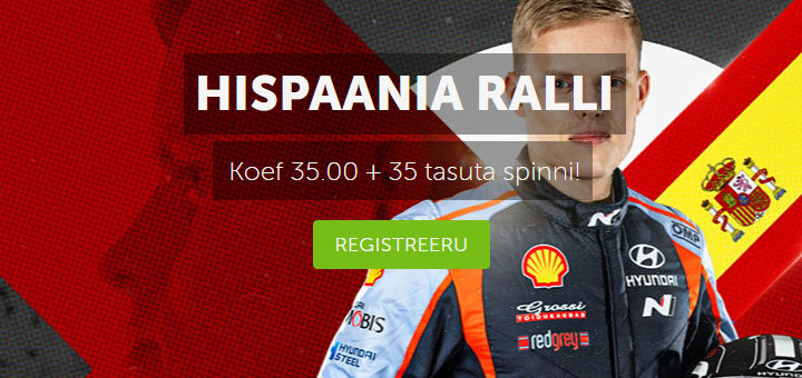 WRC Hispaania rallil Ott Tänaku superkoefitsient ja 35 tasuta spinni